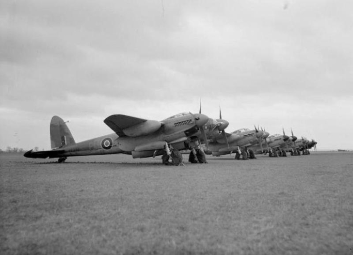 3 Mosquito B Mark XVIs of No. 692 Squadron at Graveley, Huntingdonshire.