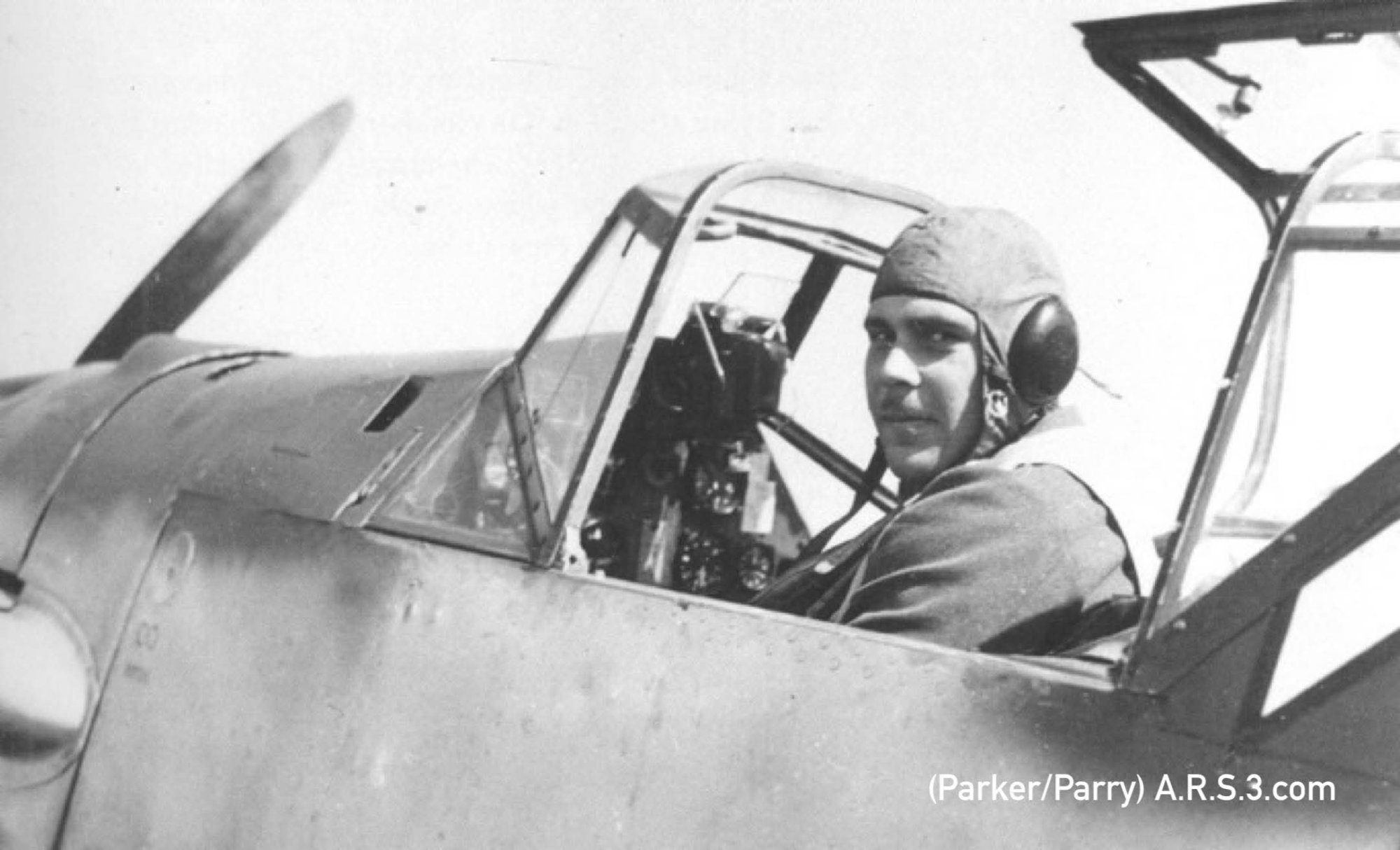 Lt. Albert Striberny pictured here in the cockpit of Bf 109E (Parker/Parry)