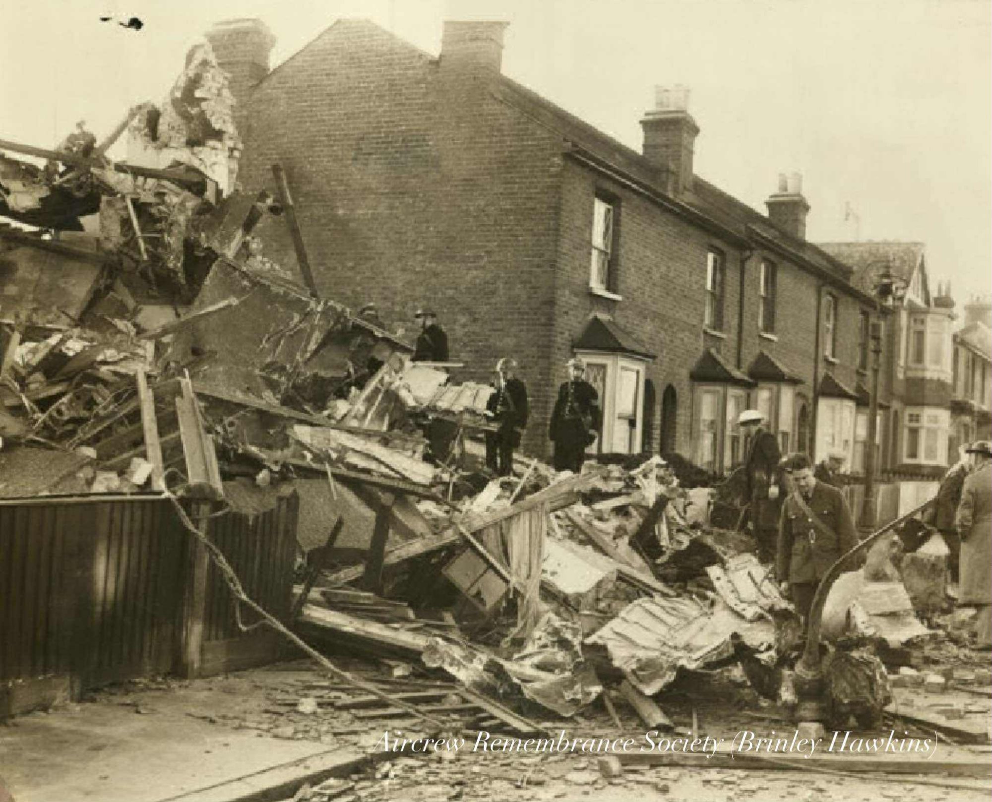 Johnson Road in the aftermath of the crash, November 1940.