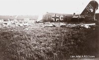 The burnt out wreck of Fw. Hartmann's Ju 88 (Jan Jolie)
