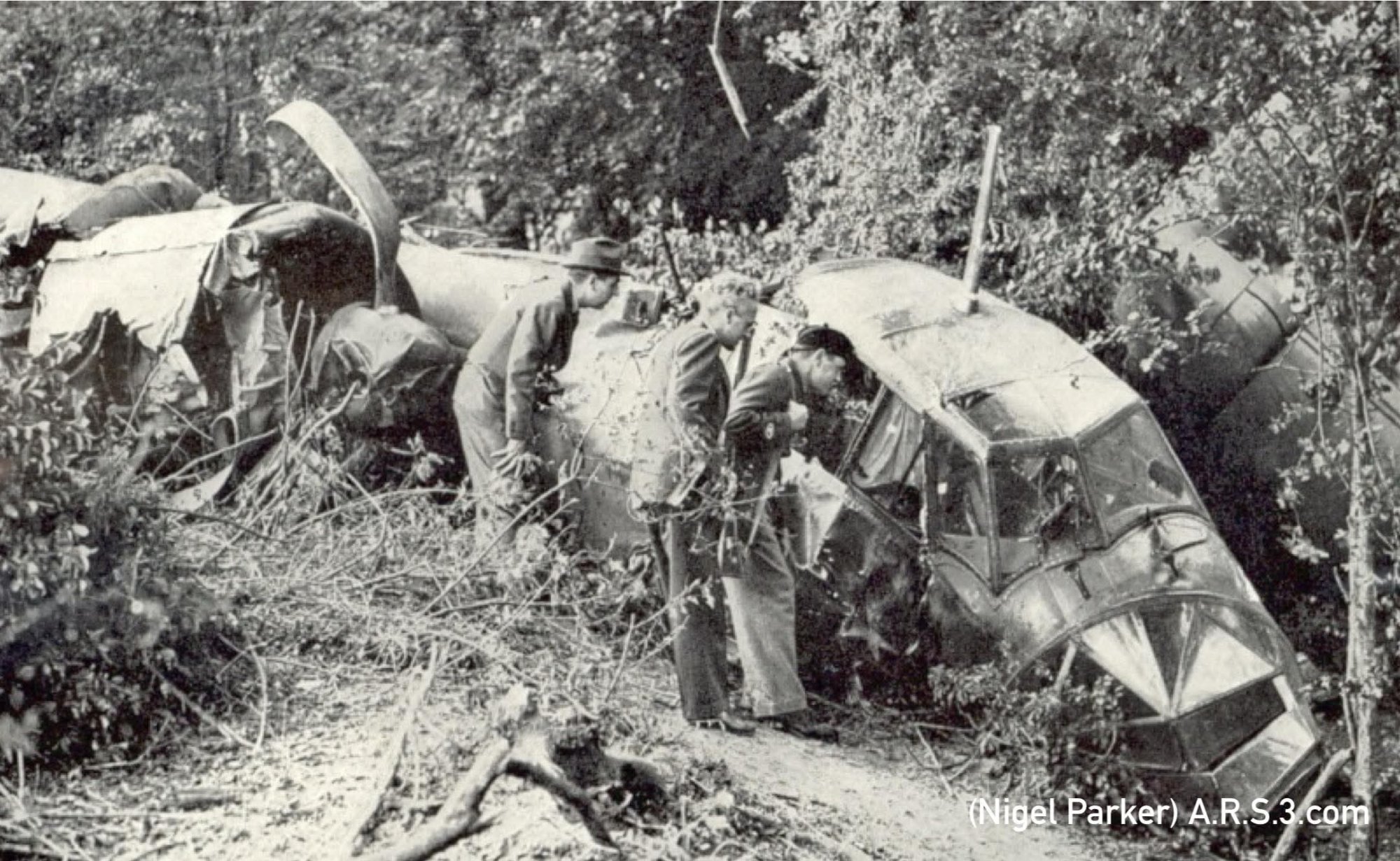 The wreck of Heinz Schlegel rests broken at Pherbec Bridge, Barham, Kent. (Nigel Parker)