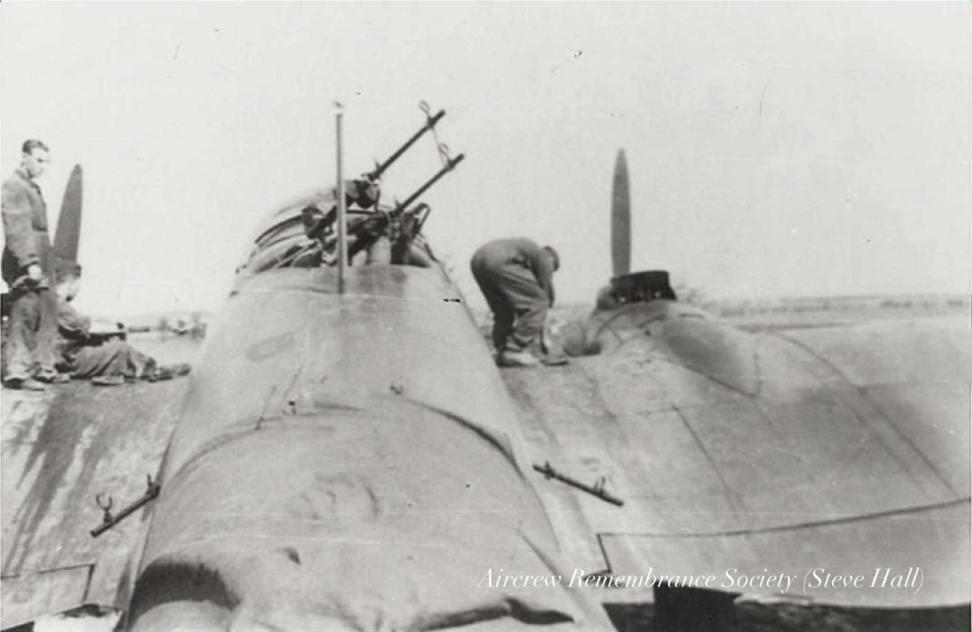Heinkel He 111P-4 G1 + LS being prepared for operations. Note Fritz Pon's twin MG15 set up (Steve Hall)