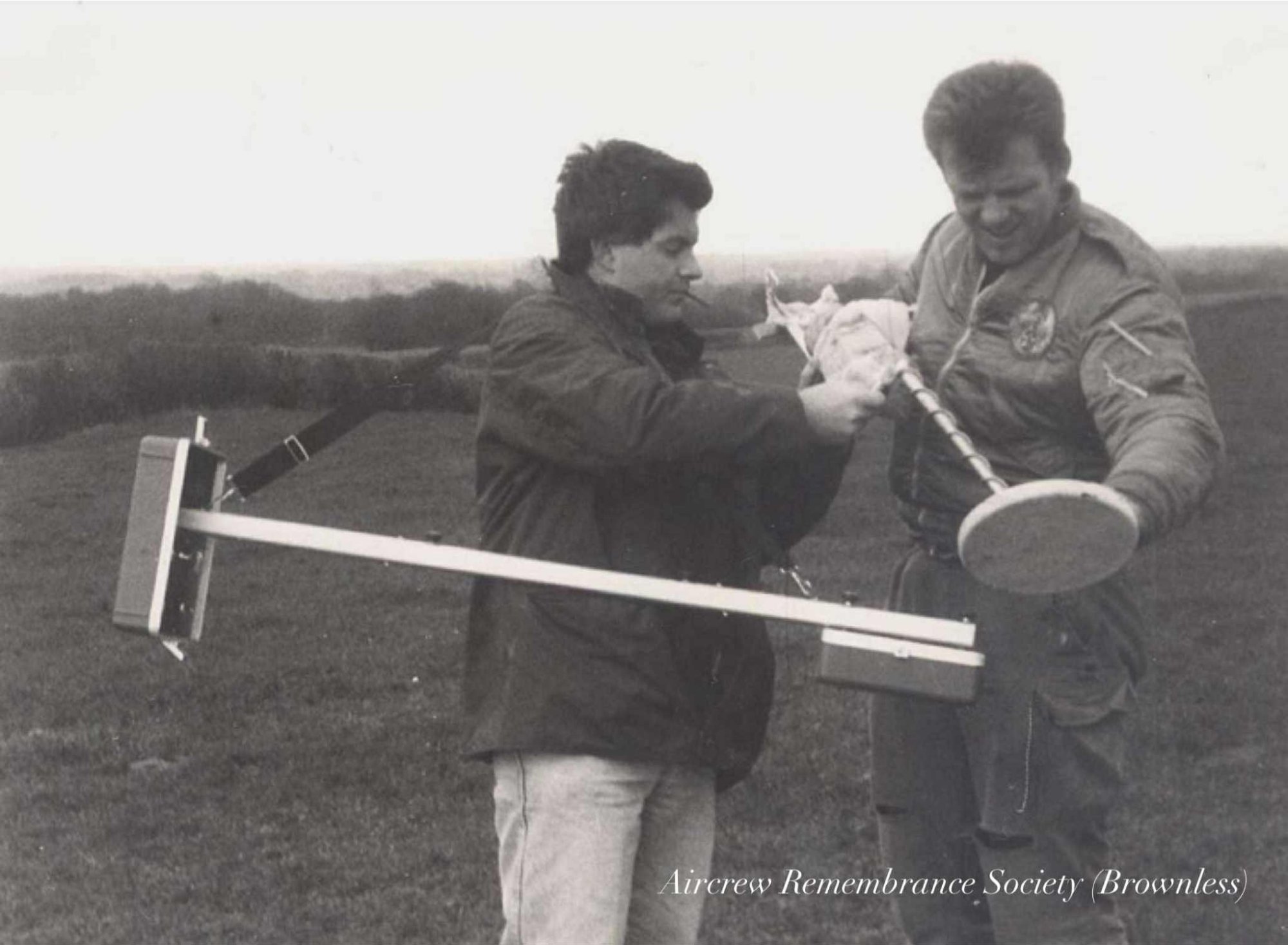 Sunday, 4th February 1990, Martin O'Brien and Melvin Brownless, together with the then Phillipa Hodgkiss search for the crash site. Unfortunately nothing was found on this visit. (Brownless)