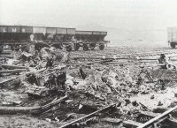 All that is left of a Dornier, most of wreckage buried in crater (via Bill Norman)