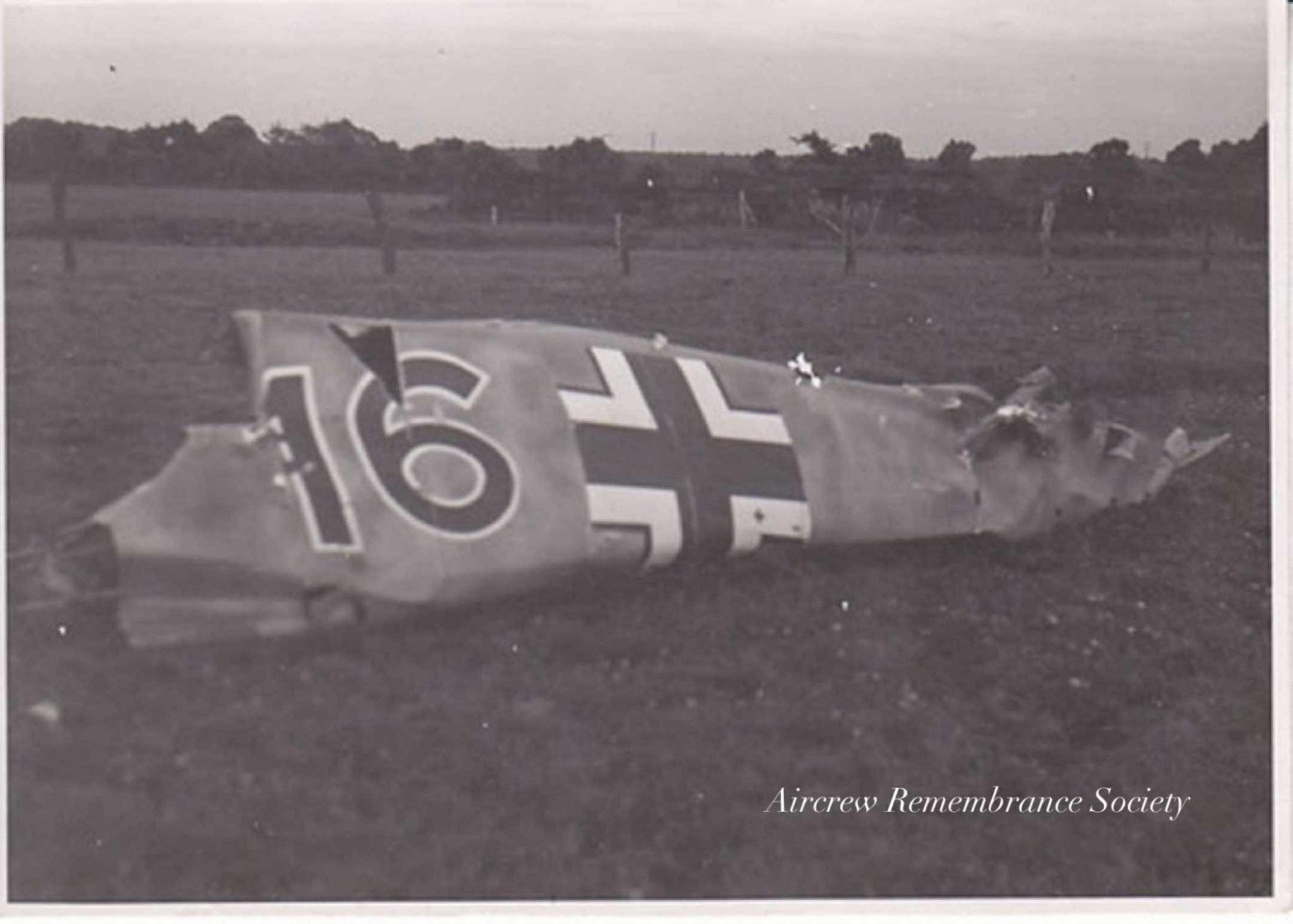 The wrecked fuselage of (Black 16) pictured at the crash site.