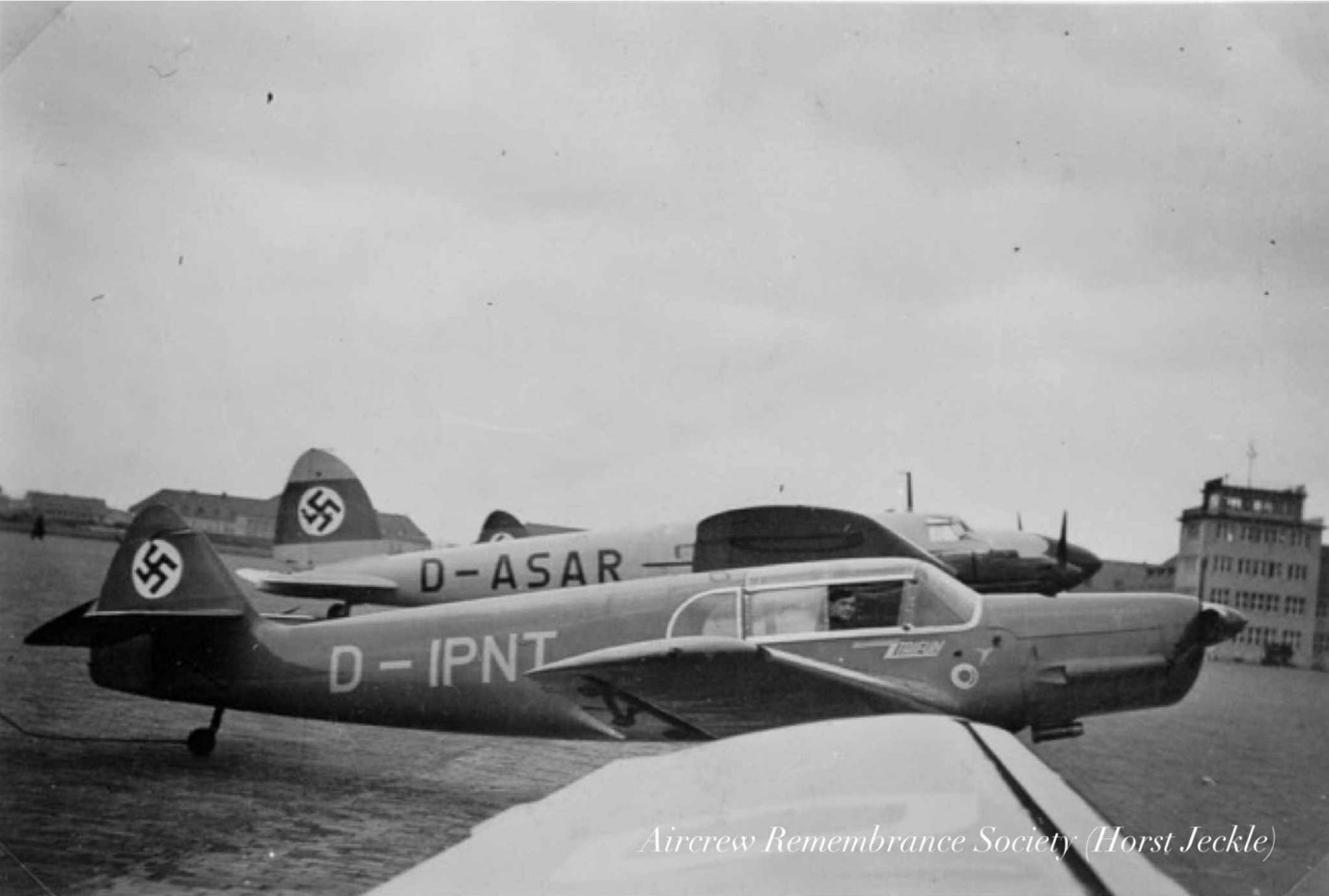 Karl Röhmer pictured in a Messerschmitt Bf 108 “Taifun) during pilot training, (Jeckel).