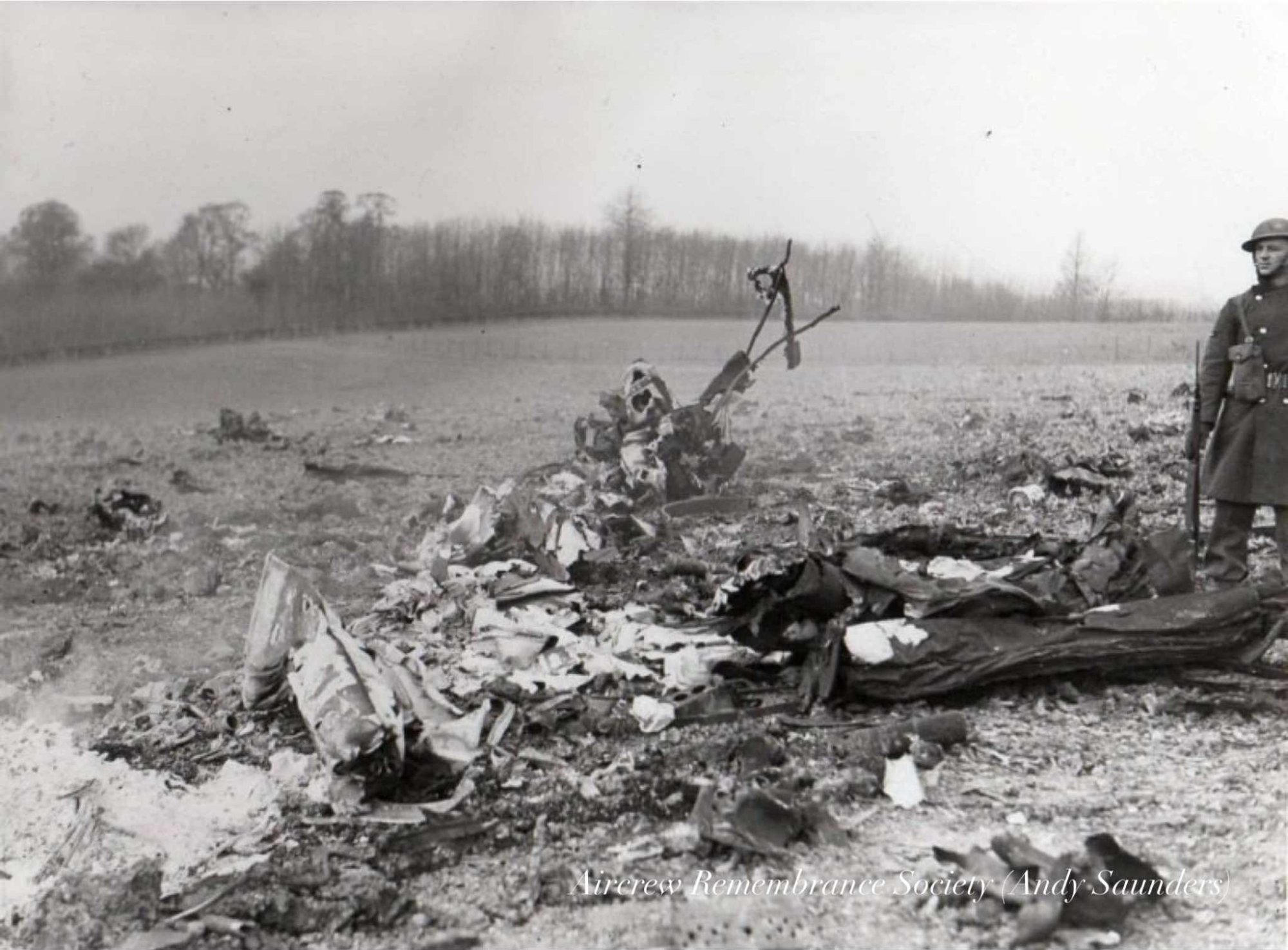 The wreckage of the aircraft is kept under guard (Andy Saunders)