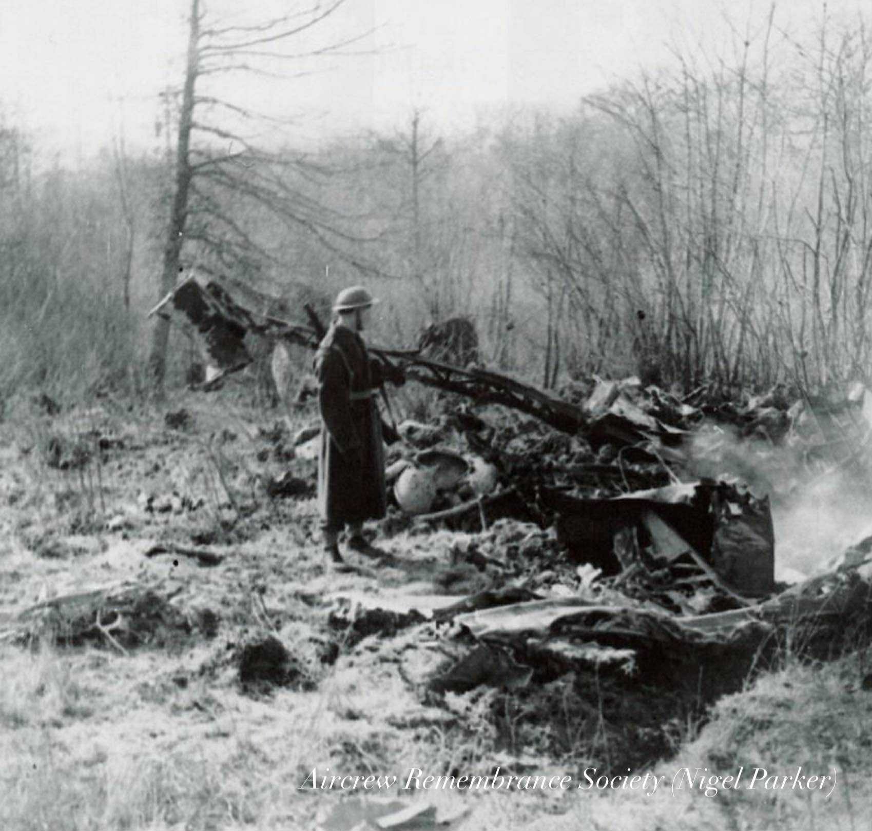Crash site of Dornier Do 217E-4 at Fernhurst in 1943 (Parker).
