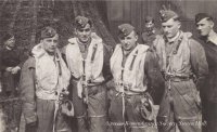 “Ready for flight”

Observer; Fw. Aigner, Pilot; Fw. Heiden, Radio/Op; Uffz. Schotthöfer and Gunner; Fw. Strassner. (Hall)
