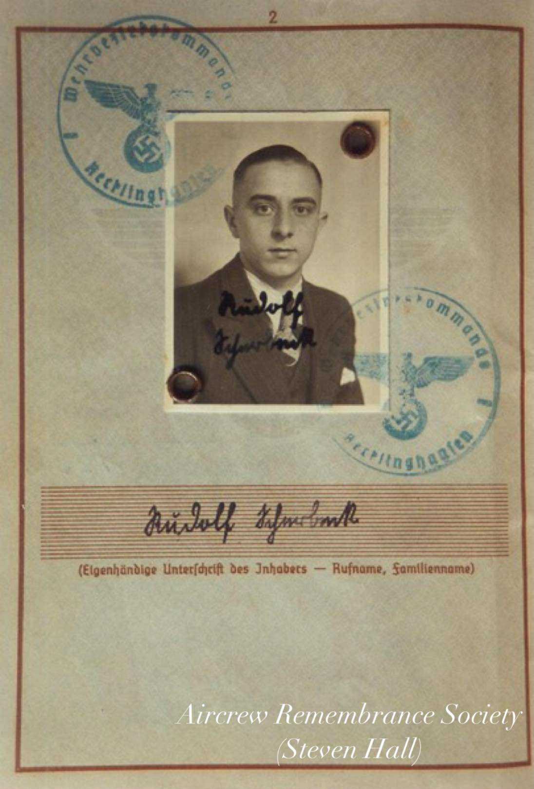 The Luftwaffe Wehrpass of Rudolf Scherbeck (Hall)