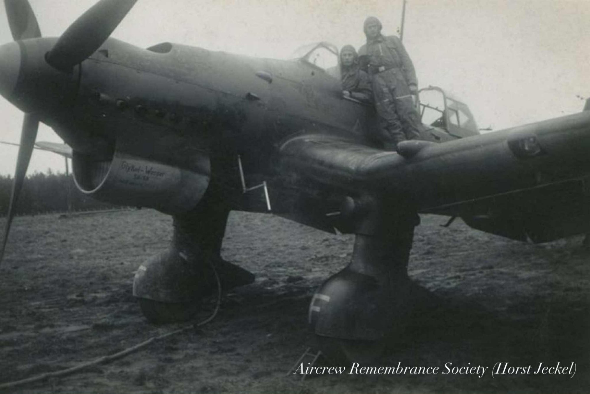 Believed to be Karl Hager in cockpit of Ju 87. (via Jeckel)