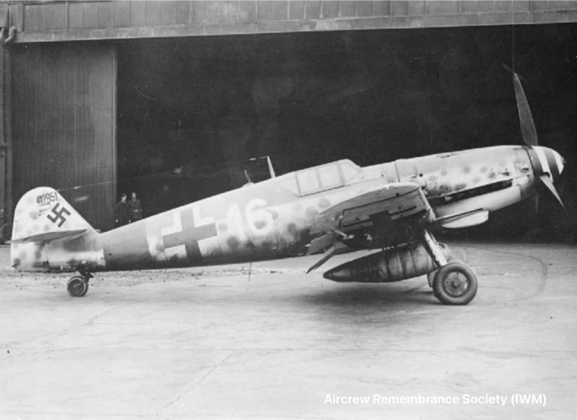 Messerschmitt Bf 109G-6 (White 16) pictured at Manston, England (IWM)