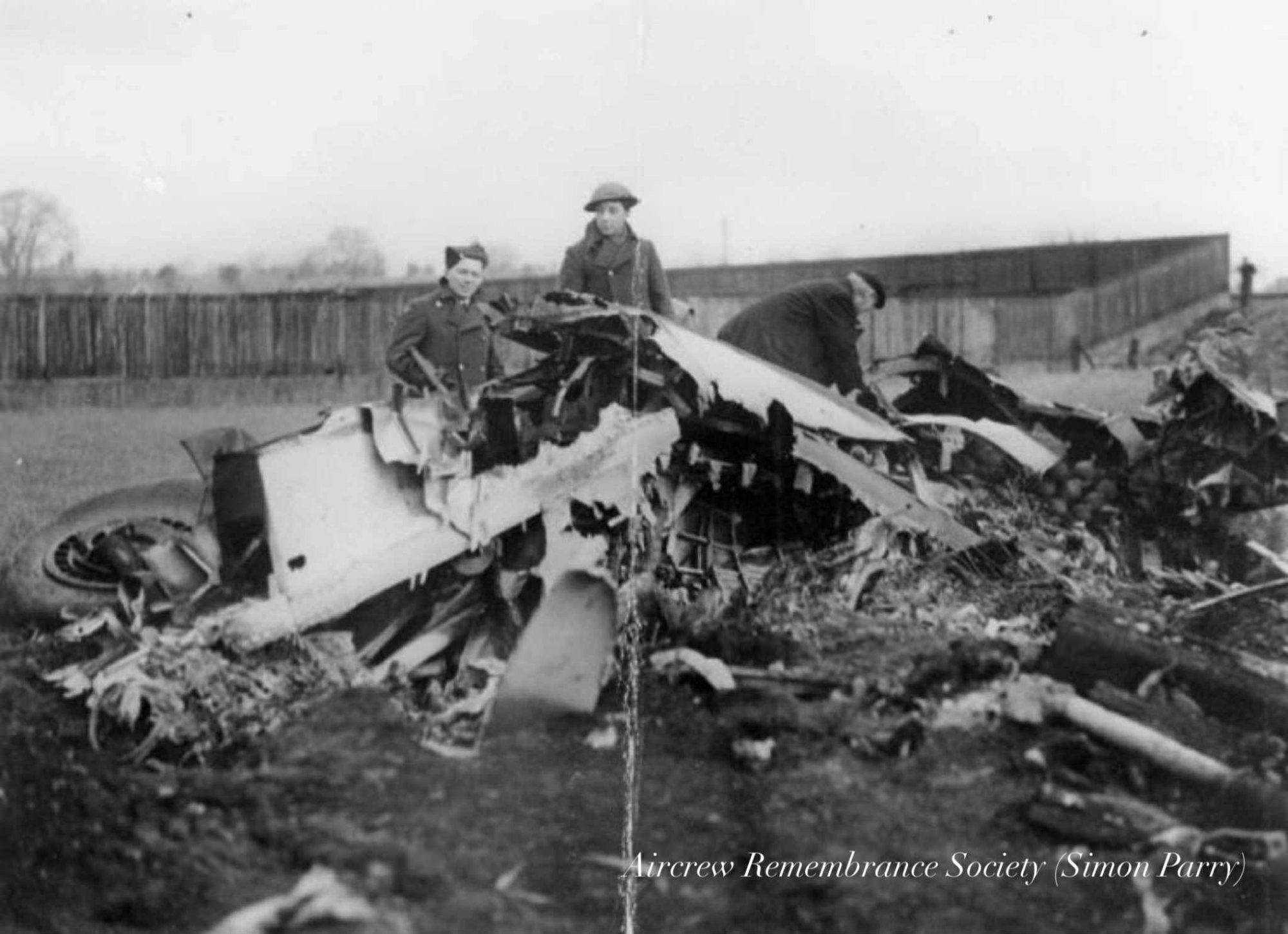 View of the wreck of Fw. Werner Spiering’s Do 217 at Willesborough (via S. Parry)