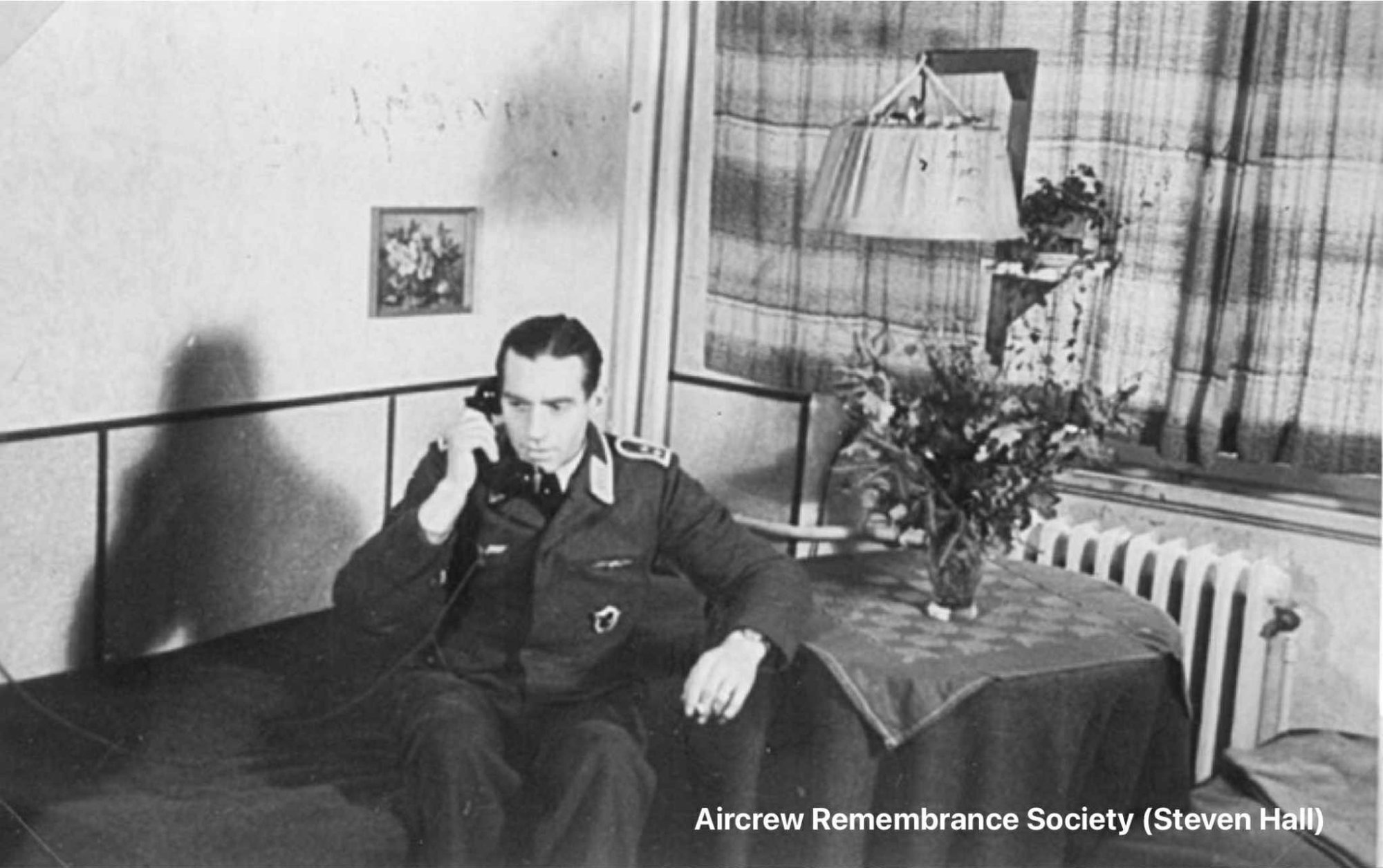 Feldwebel. Heinrich Conze pictured in his barracks (Hall).