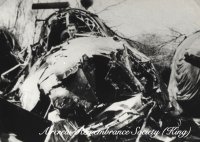 “Robby” Robinson at the controls of Wellington LP875 pictured shortly after its crash at Moreton-in-Marsh. Tragically,
he was destined to lose his life just seven months later in the crash of another No.21 OTU Wellington PG135 (King)