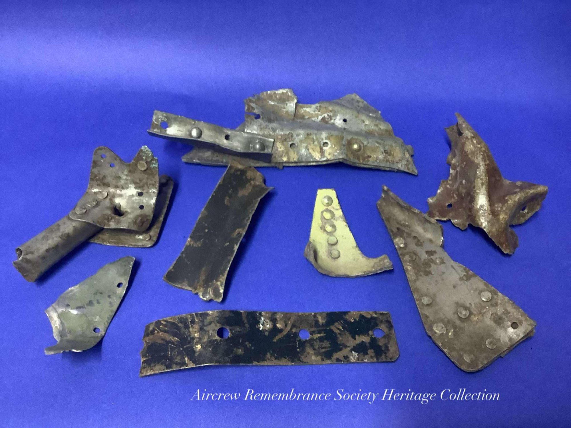 Various airframe parts found at the crash site of Boeing B-17G Flying Fortress 42-31469