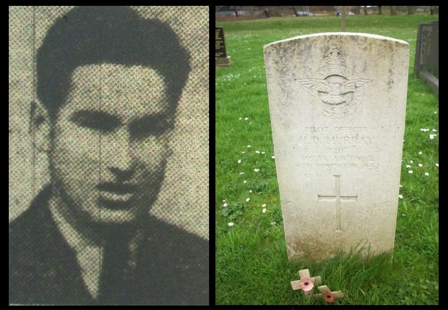 P/O Hugh Douglas Murray (Pilot) (Laurinlaurin Espie) and his grave at Saint Oswald's Churchyard, Kirk Sandall, Doncaster, Plot 236. Hugh was the Husband of Dorothy Murray of Kirk Sandall, Yorkshire.