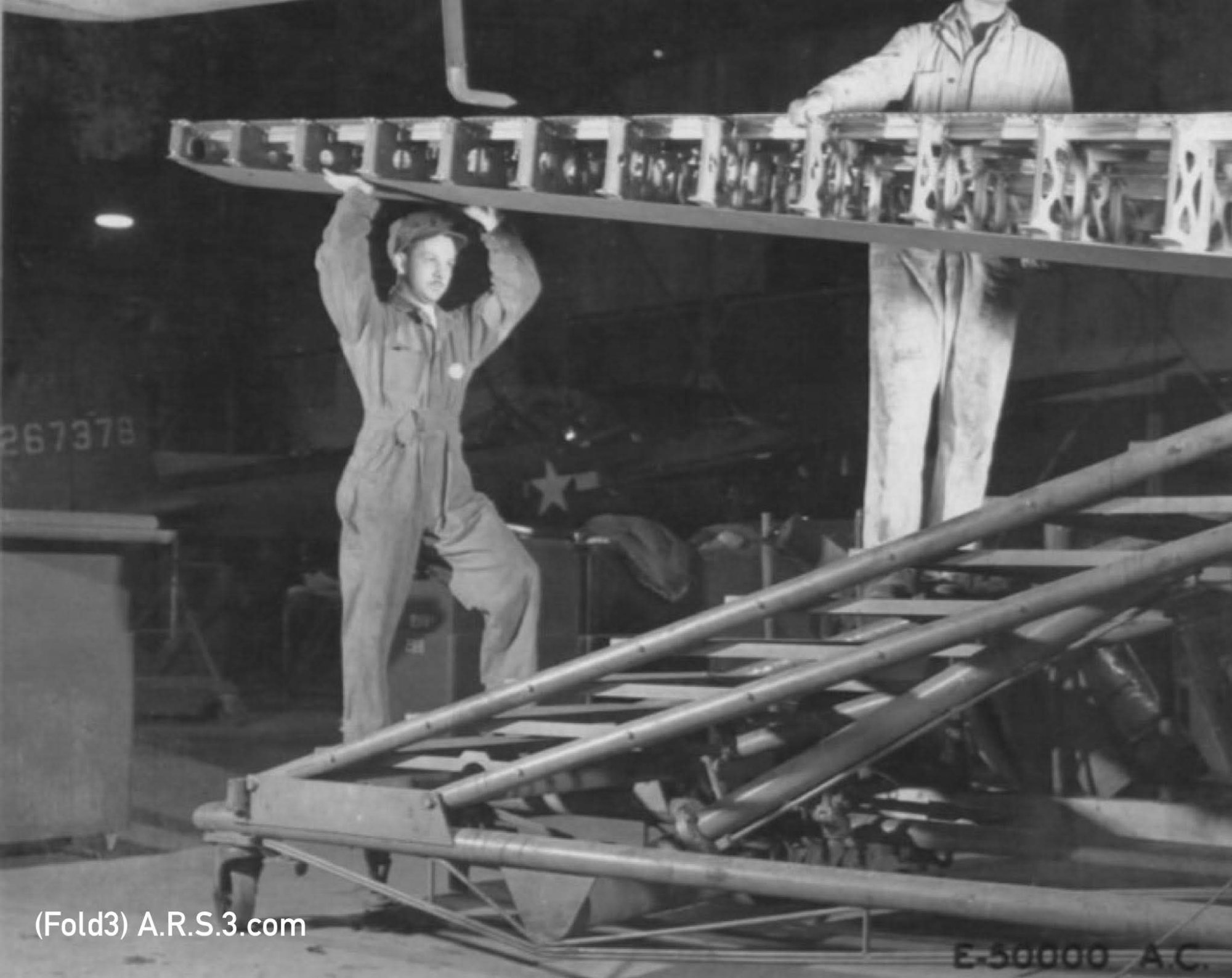 Wendel’s aircraft 42-67378 can been seen behind these fitters (Fold 3).