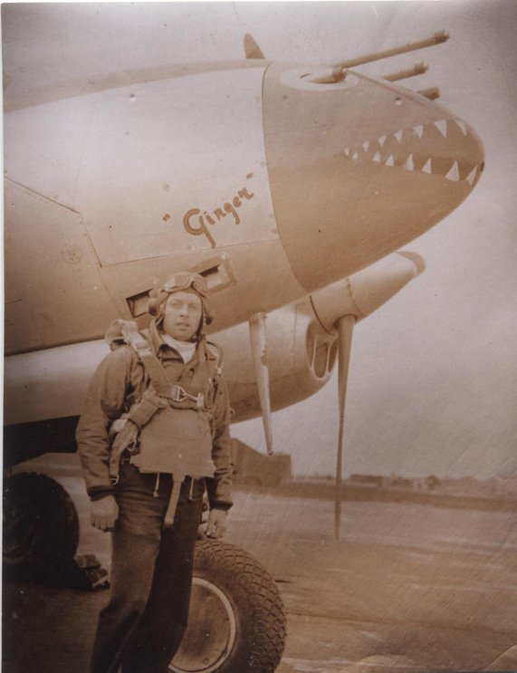 1st Lt. Albert B Cooksey with his P-38 (Brownless/Croft)