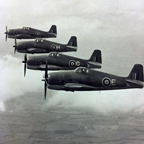 Pictured are Royal Navy Hellcats, the aircraft used by Ron in Operation Goodwood. Ron had been an electrical engineer living in New Zealand when he answered the Commonwealth's call for volunteers to join the war effort