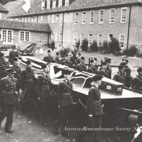 R.A.F. burial party leaving Thorney Island aerodrome en-route to St. Nicholas Churchyard (Hall).