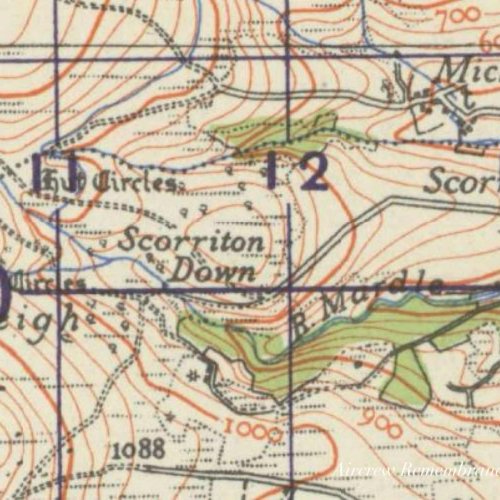 1940 War Revision map showing grid square Y1289 as per the report (Brownless)