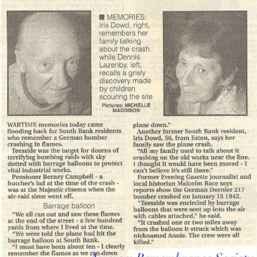 Local newspaper report eye witness accounts (via Bill Norman)