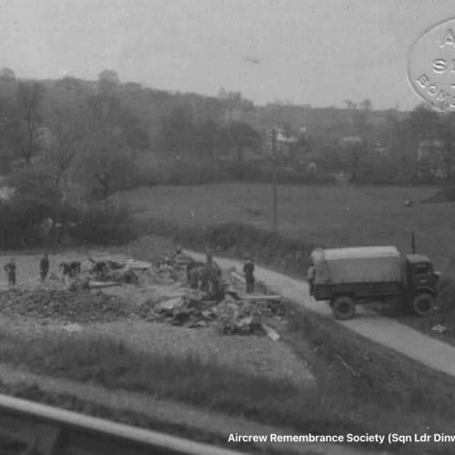 A view from the Railway line of the Crash site of Dornier WNr:5356 (Sqn Ldr Dinwoodie of the RAF BD.)