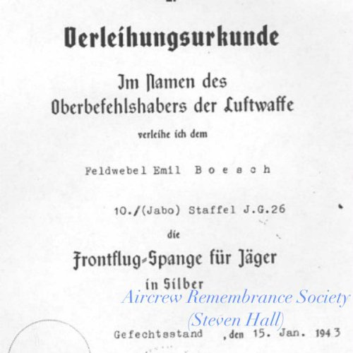 Citatation awards for the War Flights Badge in Silver (1943)