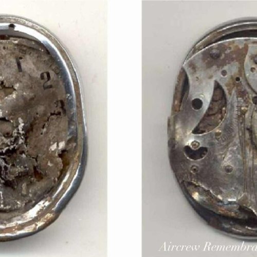A very poignant relic related to the crew, a Luftwaffe issue pocket watch. In private collection. (Brownless)