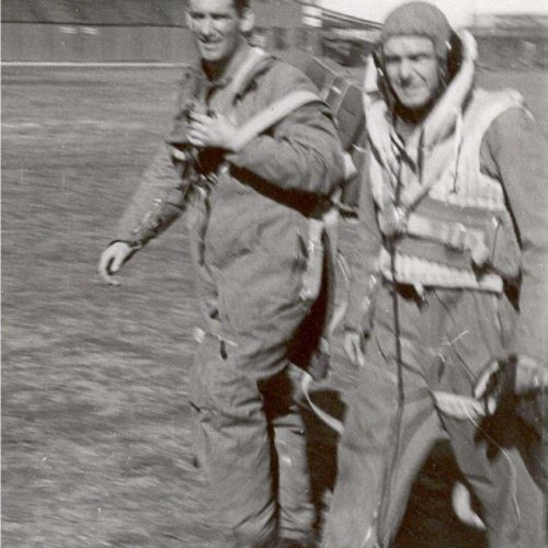 Karl and Herbert in flight gear (Hall)