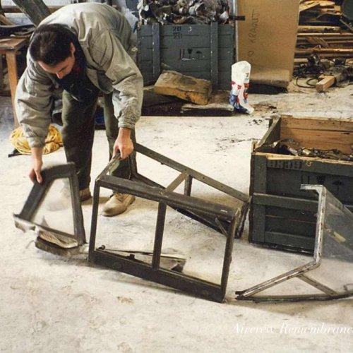 The remains of the cockpit of Uffz. Wollmann's Bf 109G-6 after arrival in the UK. (Brownless)