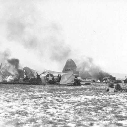 Metz-Frescaty airfield January 1st 1945 American P-47 Thunderbolts which never got airborne