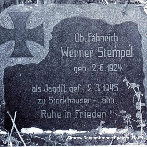 Grave of Werner Stempel at Stockhausen (via Jeckel).