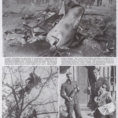 Newspaper reporting this victory in France (Archive)
08.11.1939 1./(F)123 Dornier Do 17P Wnr.(not known) Ofw. Stühler Location: Lubey, 12 km SW of Sizun, France.