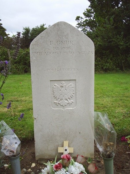 Last resting place of Feliks Gmur,
he shares the cemetery with other fallen Polish pilots. (King)