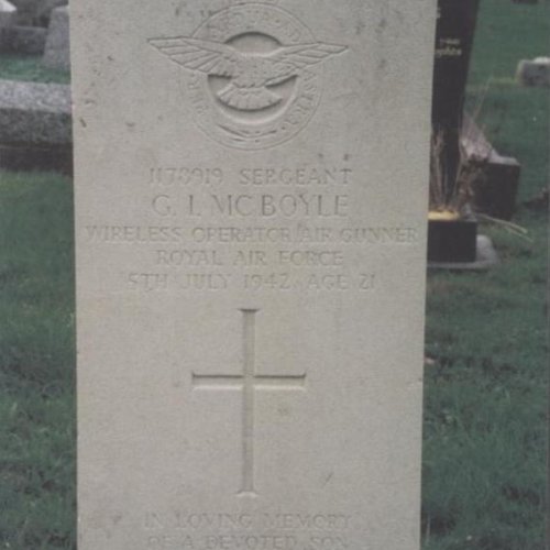 The War grave of Wireless Operator G. I. McBoyle.