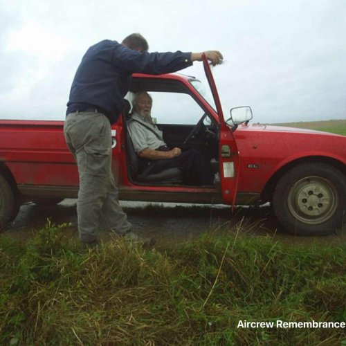 M. Brownless in conversation with Mr. William Cook of Bourne End Farm. (King)