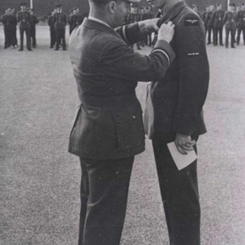 Arnold pictured receiving his “wings” (Maxwell)