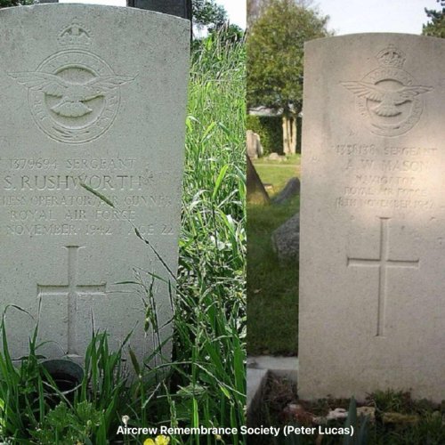 The graves of Stanley Rushworth and Arthur William Mason. (Peter Lucas)