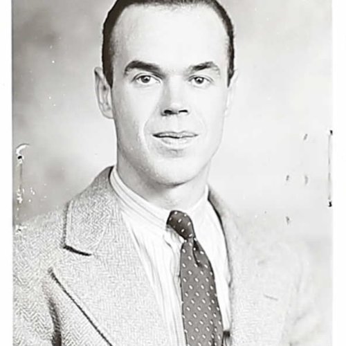 Pilot: Fl/Lt. Jost DFC in civilian clothing (Canadian Archives) (Halifax II JD147)
