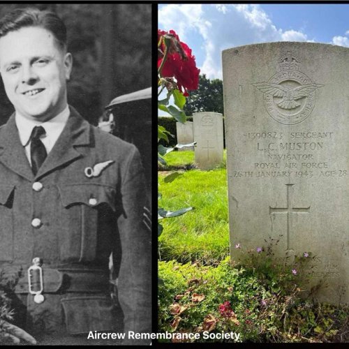 Leonard Charles Muston and his grave at Oswestry Cemetery, Shropshire, England