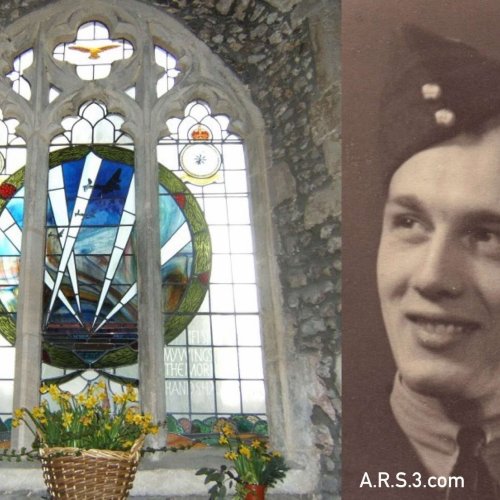 Left. Warboys Church Memorial Window. Right Roland Bowen