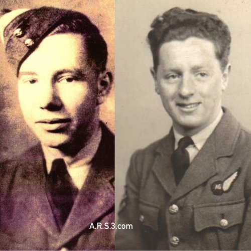 Left to right: P/O. Lyford D.F.C., Fl/Sgt. Headley.