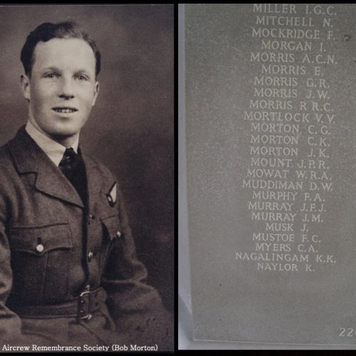 W/Op/Air/Gnr: Sgt John Kenneth “Ken” Morton 1108570 R.A.F.V.R. Ken is remembered on panel 220 on the Runnymede Memorial.