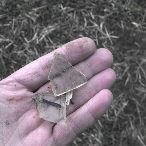 Shattered Perspex still litters the field (Brownless)