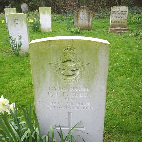 The grave of D R D Green at Caversfield (St Laurence) Churchyard (4th April 2007 David King)